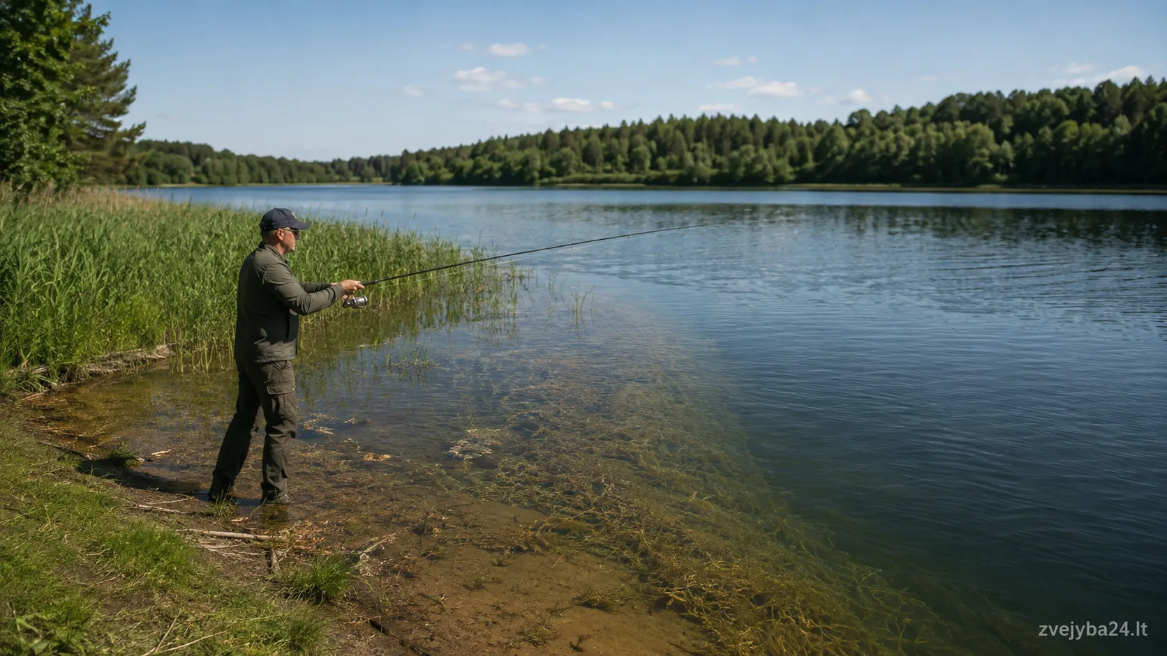 Žvejai dažnai meta per toli. Kartais žuvis stovi beveik po kojomis